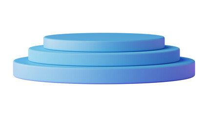 Round blue podium png sticker, cylinder stand, transparent background