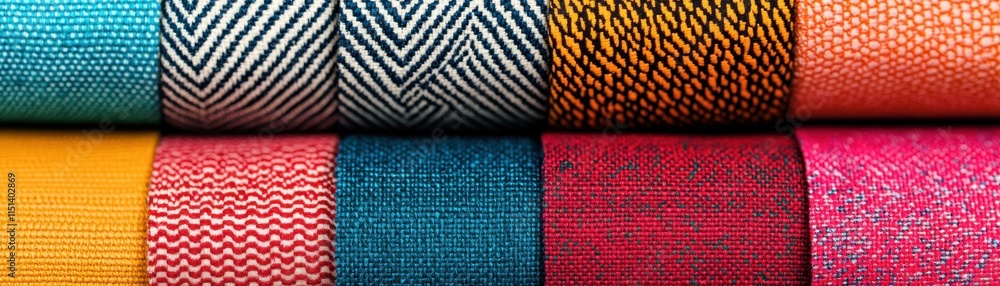 Aufkleber a vibrant array of textured fabrics showcases various colors and patterns, perfect for fashion and d