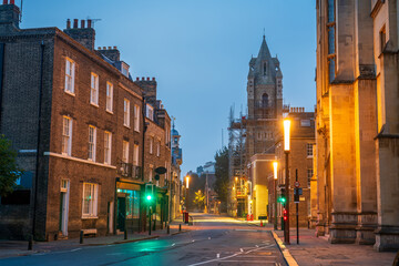 Obraz premium Trumptington street at dawn in Cambridge. England. UK