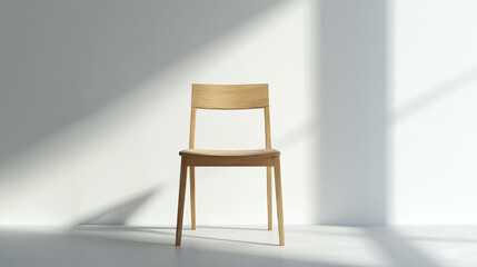 Modern Wooden Chair in Sunlight 