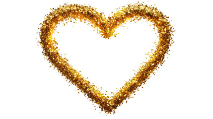 Obraz premium Golden heart, isolated on transparent background