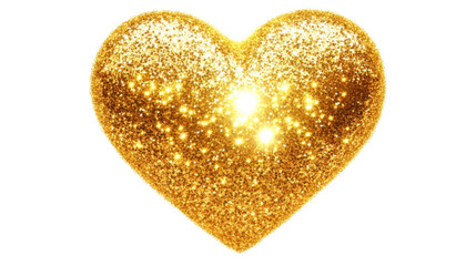 Fototapeta premium Golden heart, isolated on transparent background
