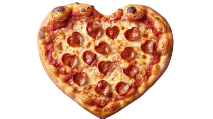 Heart-Shaped Pizza, isolated on transparent background