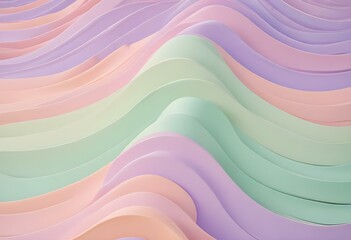 Obraz premium Trendy Pastel Color Wave Backgrounds Abstract Retro 60s & 70s Style Vectors