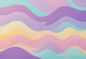 Trendy Pastel Color Wave Backgrounds Abstract Retro 60s & 70s Style Vectors