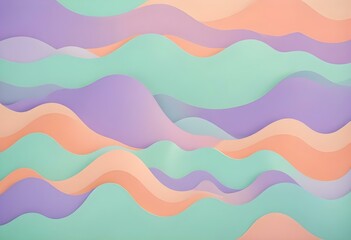 Fototapeta premium Trendy Pastel Color Wave Backgrounds Abstract Retro 60s & 70s Style Vectors