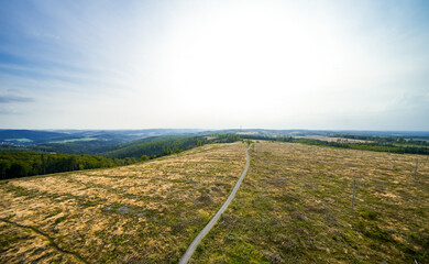 Fototapeta premium Landscape at the Loermecke tower near Meschede. Nature in the Sauerland.