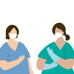 Fototapeta premium Medical staff wearing a face mask to prevent coronavirus infection character element transparent png