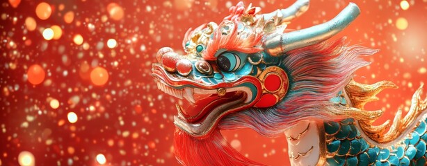 Fototapeta premium Chinese Dragon Dance Costume Detail.