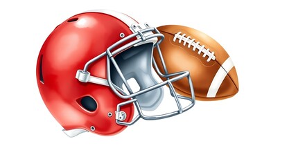 American football helmet on white background