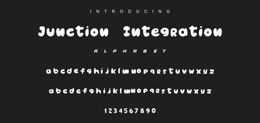 Playful cartoon Font, funky typeface for joyful brings life designs like children's artwork, birthday invitations, playful branding, and carnival typography. Vector typeset