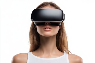 Fototapeta premium Woman wearing VR glasses