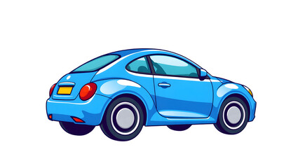 Fototapeta premium eco-friendly blue car isolated on white background, designed for urban commuting and sustainable transportation