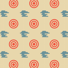 retro pattern abstract shapes clouds planet retro colors red cover design