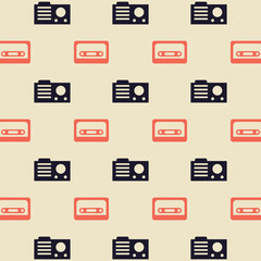retro pattern radio cassette retro colors shapes cover design