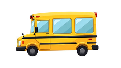  yellow school bus isolated on white background, perfect for student transportation and academic commuting

