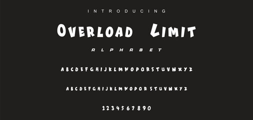 Playful cartoon Font, funky typeface for joyful brings life designs like children's artwork, birthday invitations, playful branding, and carnival typography. Vector typeset