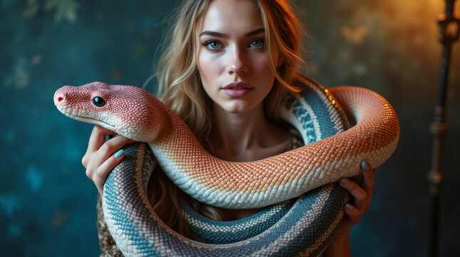 portrait of a woman with snake