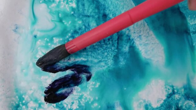 Artistic flow vibrant brush strokes creating abstract patterns with fluid dynamics and colorful movements on canvas.