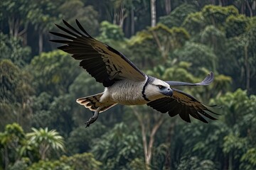 Obraz premium Birds in flight including osprey, red-tailed hawk, and kite soaring through the blue sky with spread wings