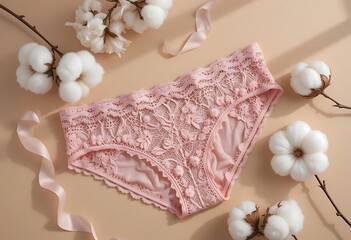 Delicate Pink Lace Underwear with Cotton Accents
