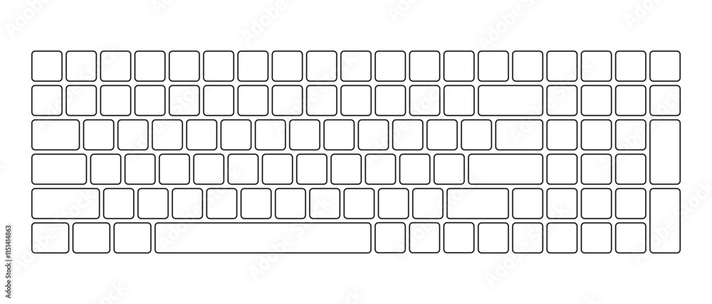 Poster Computer keyboard button layout template for graphic use. Modern computer keyboard. Vector illustration