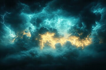 lightning bolts illuminating a dark background, symbolizing electrical energy and power, creating a striking visual effect that evokes excitement and intensity in a dramatic representation