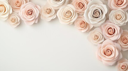 Pastel rose concept. A beautiful arrangement of pastel roses on a soft background, perfect for decoration.