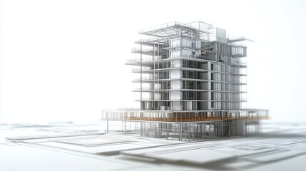 High-Resolution 3D Model of Modern Building Design