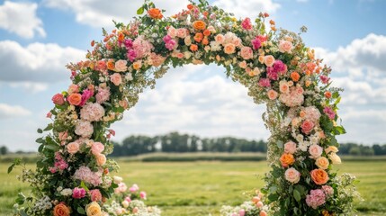 Fototapeta premium Floral Archway Wedding Ceremony Decoration