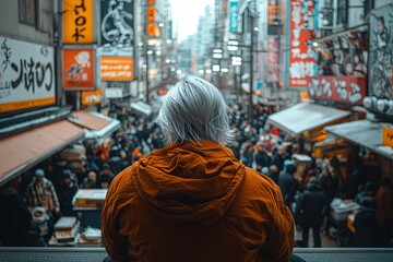 Obraz premium Exploring vibrant asian street market: city life, culture, and diversity