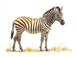 Fototapeta premium Graceful Zebra Watercolor Illustration – Perfect for Wildlife-Inspired Projects