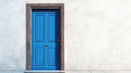 Fototapeta premium A front entrance of a home with a blue door