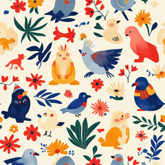 Obraz premium seamless pattern with birds