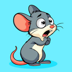 A scared mouse