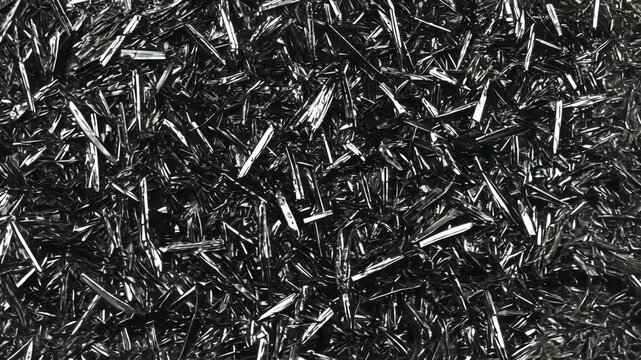 Natural mineral samples exhibit a dazzling array of needle-like crystals in various orientations and sizes