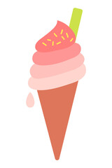 Cute ice cream cone sticker