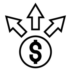 money growth line icon	