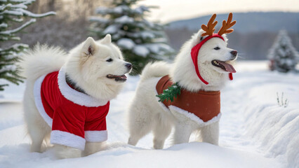 santa claus and dog