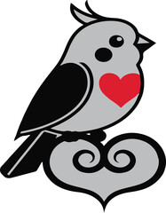 A love bird vector art icon illustration