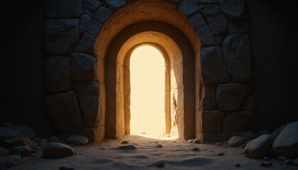Ancient stone archway in warm tones representing hope and resurrection for Easter