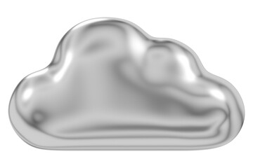 3D cloud png, metallic transparent background