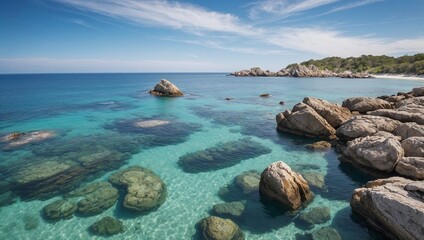 Stunning Landscape of the Tranquil Blue Sea and Clear Waters