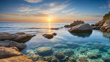 Stunning Landscape of the Tranquil Blue Sea and Clear Waters
