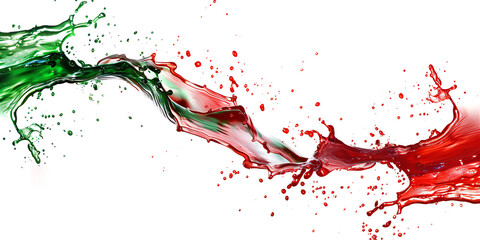 colorful paint splash isolated on transparent background, version 55