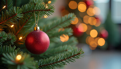 Obraz premium Christmas Tree Ornament and Lights