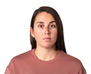 Brunette woman in a neutral mood