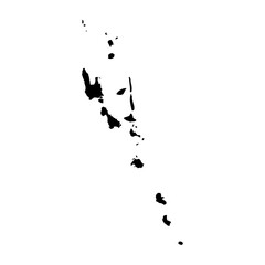 Obraz premium Vanuatu high detailed vector representation of country silhouette in solid black on white background. For educational, decorative, or informational use showcasing the national outline.