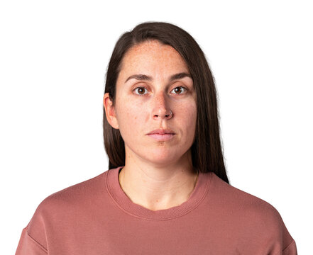 Brunette woman in a neutral mood