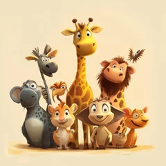  Adorable Cartoon Safari Animals Grouped Together © 11faqihtanjung